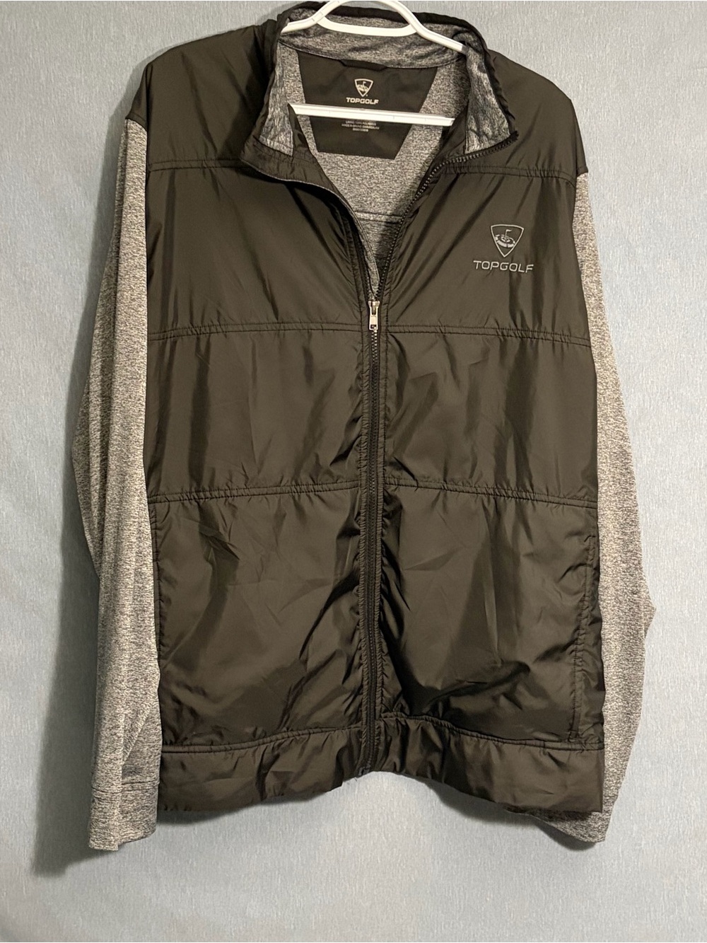 Men's Top Golf XXL Black & Gray Full Zip Hybrid Jacket